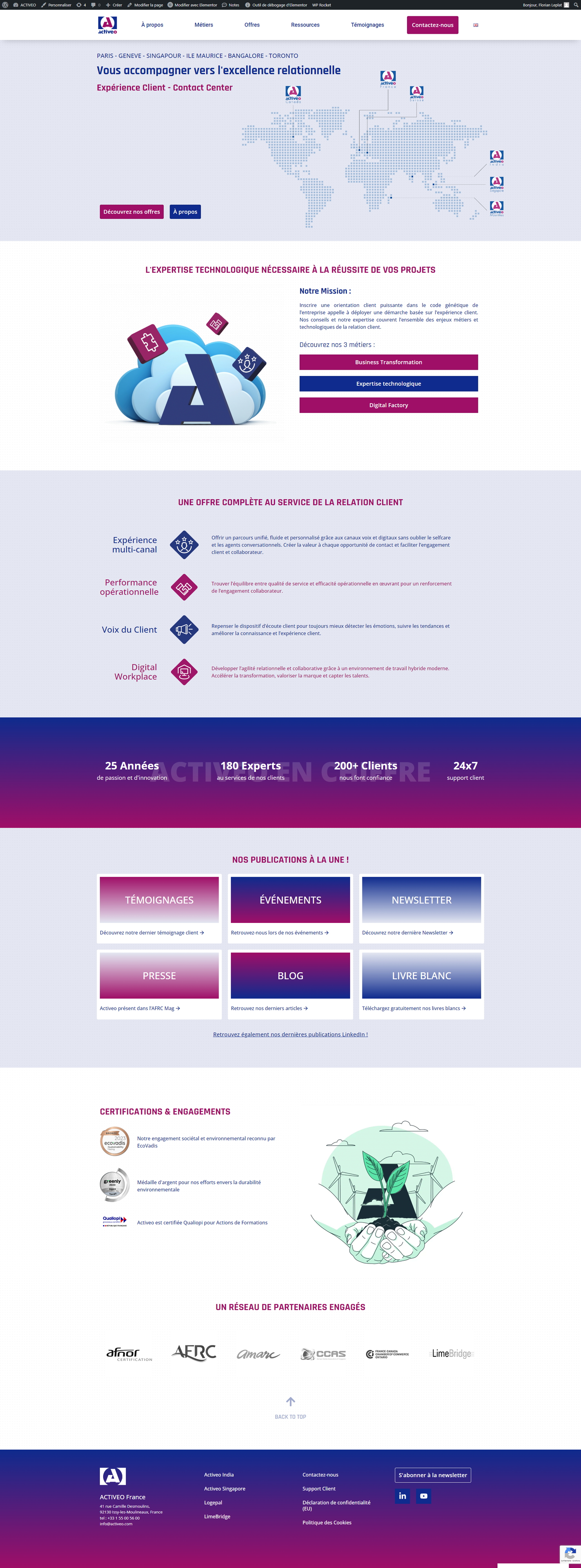 Activeo — page interne